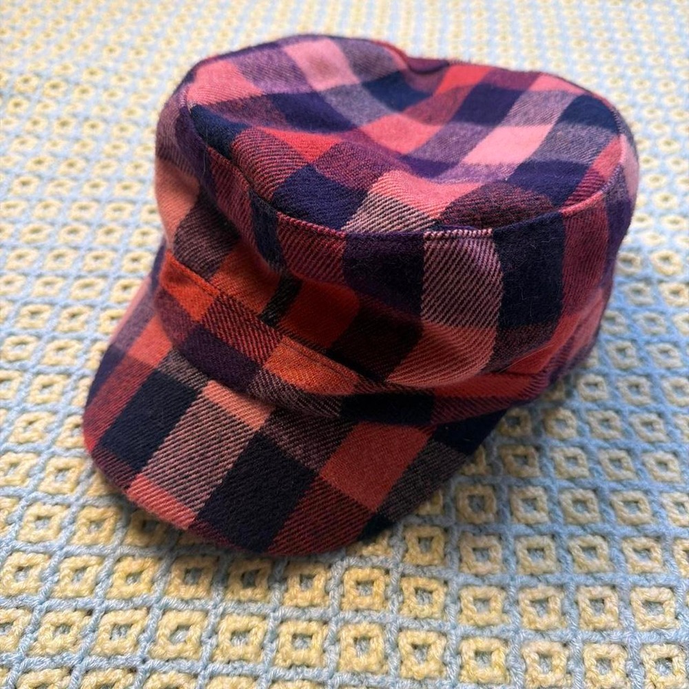 Manhattan Hat Company Plaid Newsboy Cap Pink Purple Red Y2K DYW-0603CD